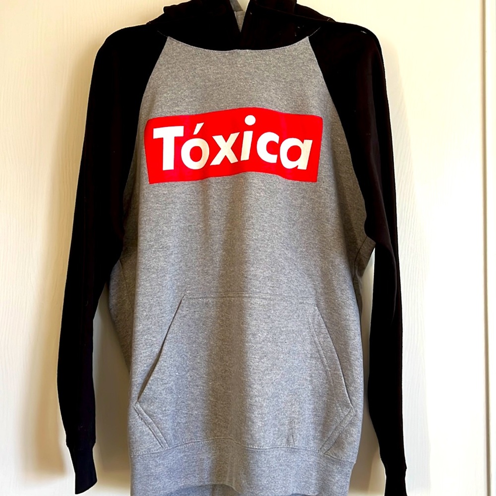 AMS (Tóxica) Hoodie Médium grey black and red